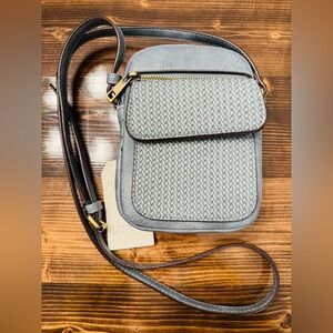 Wonderly‎ Blue/Gray Textured Small Crossbody Bag NWT